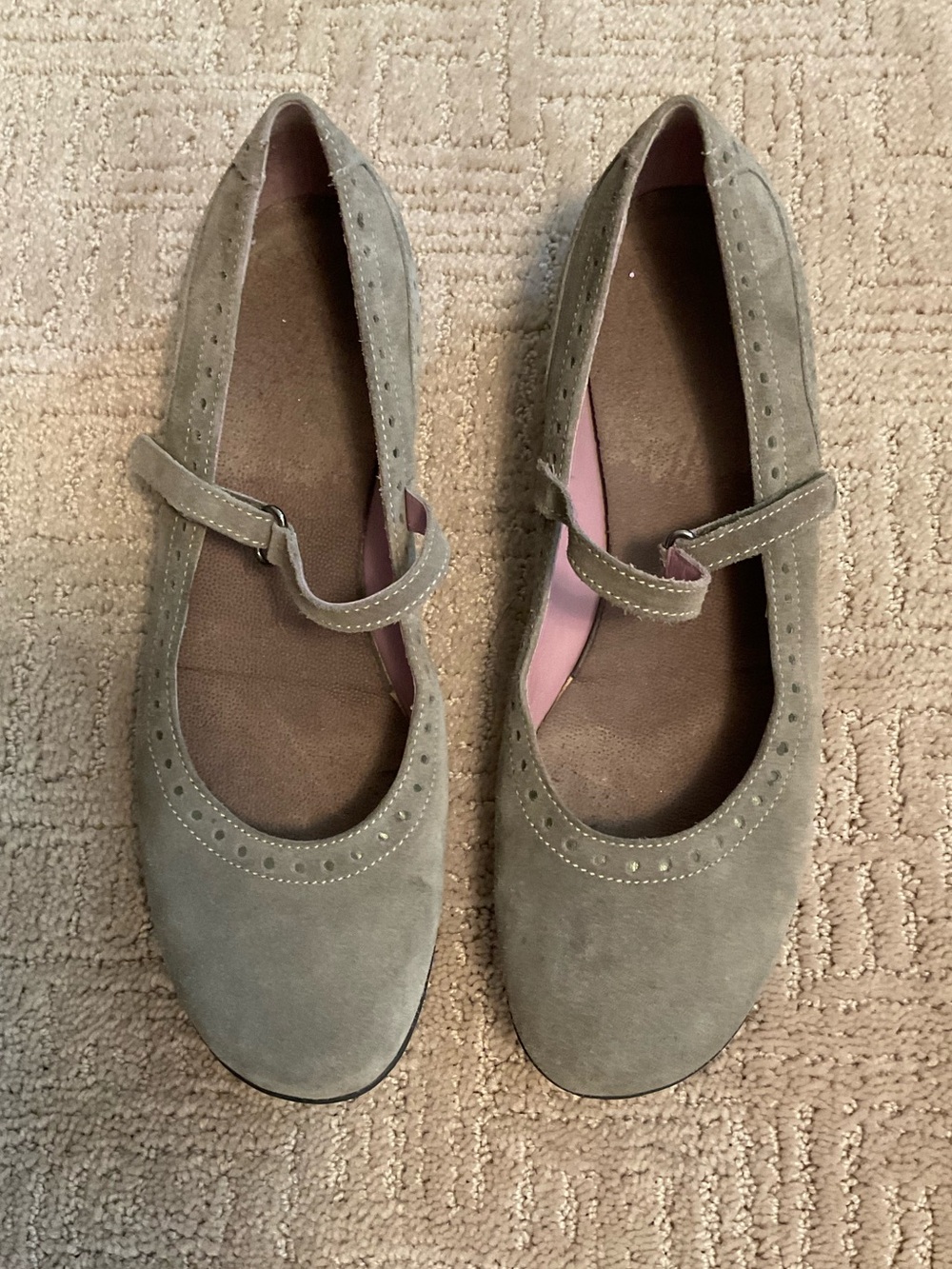 🇮🇹💚 Italian Stonefly Sage Green Mary Jane Slip On Comfort Shoes Sz EU 40 US 9
